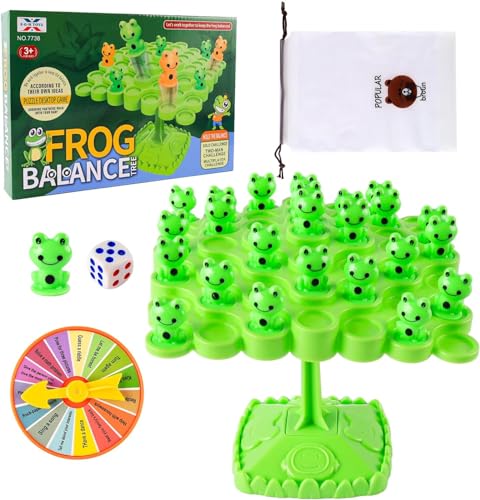 Diko Frosch Balance Mathematik Spiel, Waage für Kinder Toad, Tetra Tower, Balance Spiele für Kinder, Frosch Balance Zählen Spielzeug, Mathe Waage Montessori Spielzeug für Familientreff von Diko