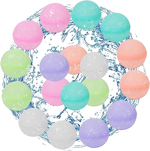 Wiederverwendbare Wasserballons, Wiederverwendbare Wasserbomben, Selbstschließend Wasserballons, Schnell Befüllbare Weiche Wasserbälle in bunten Farben für Kinder Wasserkampfspiel (18 Stück) von Diko