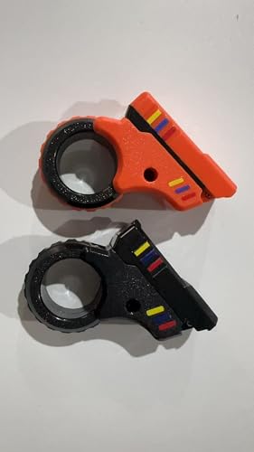 2er-Set Sensorischer Fingertrainer Pistolen-Design, Kunststoff Slider Spielzeug für Kinder Erwachsene, Texturierter Flip Spinner mit EDC-Ring (Orange/Schwarz) von Dilabnda
