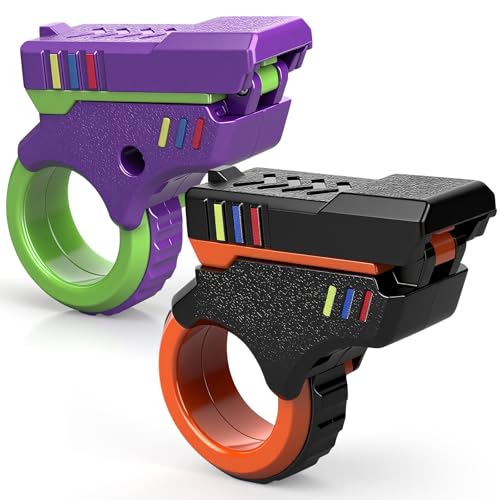 Design-Pistolen Fidget Toys, Multifunktionales Fingerspielzeug aus Kunststoff mit Flip-Mechanismus, Kindergeburtstagsgeschenk, 2PCS, Orange/Violett von Dilabnda