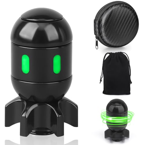 Dilabnba Atomic Bomb Fidget Spinner Schreibtischspielzeug, 2-in-1 Zappelspielzeug aus Metall, EDC Finger Spin Spielzeug, Cooles leuchtendes Bürodekor Gadget, Geschenk für Teenager Männer – Schwarz von Dilabnda