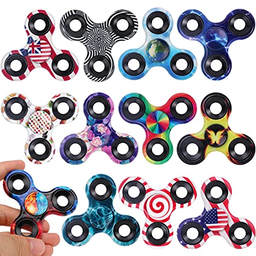 Fidget Spielzeug 12 Pack, Fidget Spinner Pack für Kinder Erwachsene, Sensorische Fidget Spielzeug Pakete, Angst Spielzeug Stress Relief, Fidgets Beste Hand Spinner Fingerlager Trispinner Spielzeug von Dilabnda