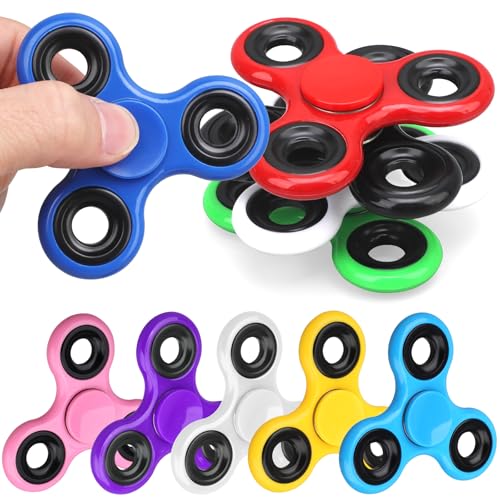 Fidget Spinner Bulk 10 Pack, Hand Fidget Spinner Spielzeug für Jugendliche Erwachsene, Sensorische Finger Spielzeug Set für Kinder, Geschenke für Geburtstagsparty Gefälligkeiten Stress Relief von Dilabnda