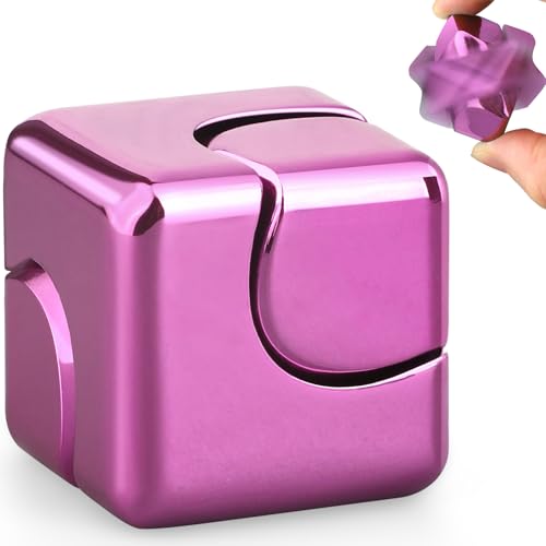Infinity Cube Fidget Spinner Spielzeug, Metall Spirale Fidget Würfel Puzzle Block Focus, Mini Gadget Spielzeug zum Stressabbau (Rosa) von Dilabnda