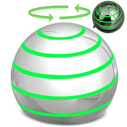 Leuchtender Fidget Spinner, kinetischer, Sich drehender Metall Schreibtischspielzeugball für Kinder Erwachsene, Schreibtischspielzeug, Dekoration, Geschenk für Jungen Mädchen (Silber) von Dilabnda