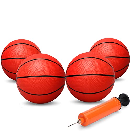 Dilabnda Mini Hoop Basketball für Kinder, 16cm Gummi Basketbälle Strandball Kleine Hüpfbälle Bälle, drinnen Leises Basketball Dribbling, Spaß für 5 6 7 8 9 10+11 12 Jahre alte Jungen (5er-Pack) von Dilabnda