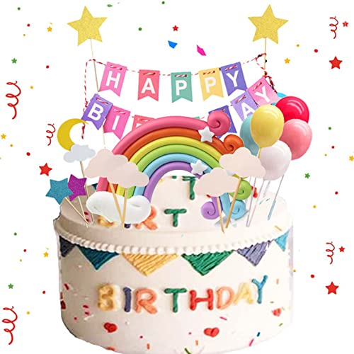 Tortendeko Geburtstag, Cake Topper Tortendekoration Kuchendeko, Wimpelkette Cake Topper, Buntes Geburtstagskuchen-Dekorationsset, Junge Mädchen Geburtstag, Partydekoration Tortendeko Geburtstag, Cake Topper Tortendekoration Kuchendeko, Wimpelkette Cake Topper, Buntes Geburtstagskuchen-Dekorationsset, Junge Mädchen Geburtstag, Partydekoration von Dilightnews