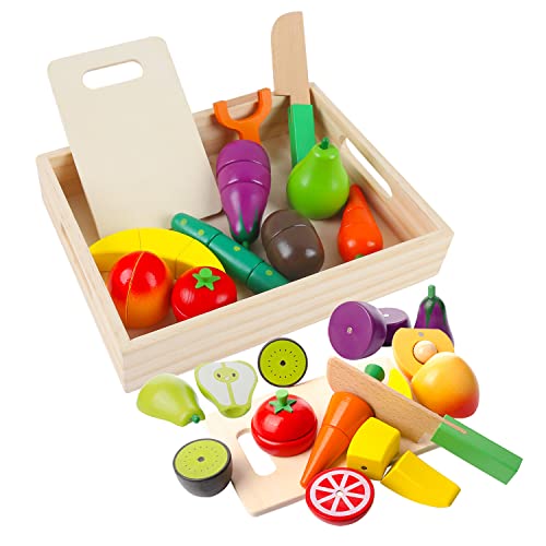 Dilpeak Hölzernes Küche Kinder Spielzeug, Schneiden Sie Obst und Gemüse Magnetspielzeug, Kochen Lebensmittel Simulation Bildungs und Farbe Wahrnehmung für Vorschulalter Kleinkinder Jungen Mädchen Dilpeak Hölzernes Küche Kinder Spielzeug, Schneiden Sie Obst und Gemüse Magnetspielzeug, Kochen Lebensmittel Simulation Bildungs und Farbe Wahrnehmung für Vorschulalter Kleinkinder Jungen Mädchen von Dilpeak