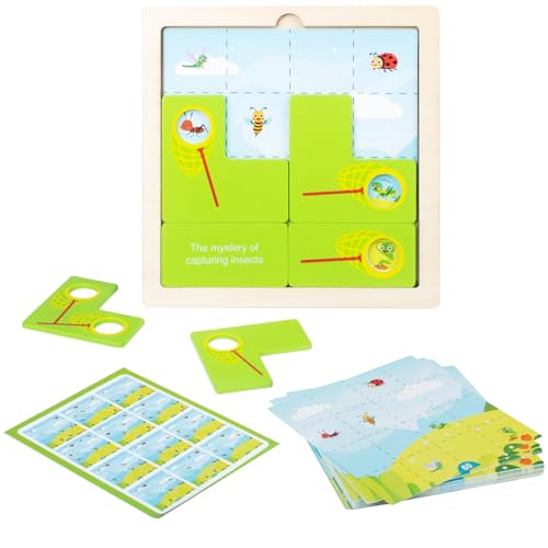 Holzpuzzle Spiel, Geheimnis der Erfassen Insekten Puzzle Spiel, Montessori Lernspielzeug, Entwicklung der Beobachtungsgabe und des logischen Denkens der Kinder für Jungen und Mädchen ab 3 Jahre Holzpuzzle Spiel, Geheimnis der Erfassen Insekten Puzzle Spiel, Montessori Lernspielzeug, Entwicklung der Beobachtungsgabe und des logischen Denkens der Kinder für Jungen und Mädchen ab 3 Jahre von Dilpeak