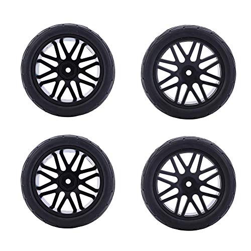 1/10 RC-Räder, ferngesteuertes Autozubehör 1/10 Universal-Fahrzeugräder auf Rädern Reifen (schwarz) von Dilwe