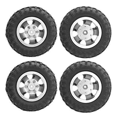 2 Stück RC-Hinterreifen mit 55 Mm Durchmesser, Aluminiumlegierung, RC-Truck-Reifen, Gummi, RC-Hinterreifen, RC-Zwillingshinterreifen für WPL D12 1/10, Ferngesteuerter Truck von Dilwe