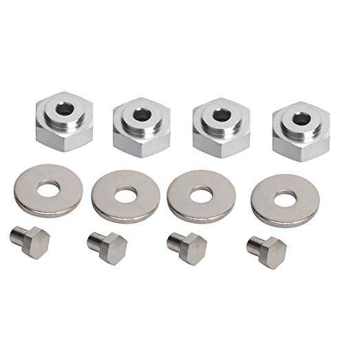Aluminiumlegierung 12mm zu 17mm Hex Drive Hub Adapter, hochwertig, universal für 1/10 RC Modellauto, 4 Stücke, silber, für RC Spieler, DIY, Modifikation, Upgrades von Dilwe