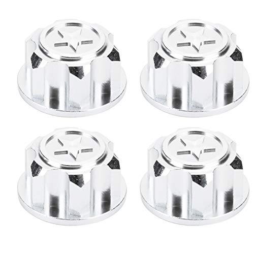 4-teilige RC-Radnabenkappe, robuste Staubabdeckung aus Aluminiumlegierung für X-Maxx 1/10 RC-Auto-Upgrade-Zubehör(Silber) von Dilwe
