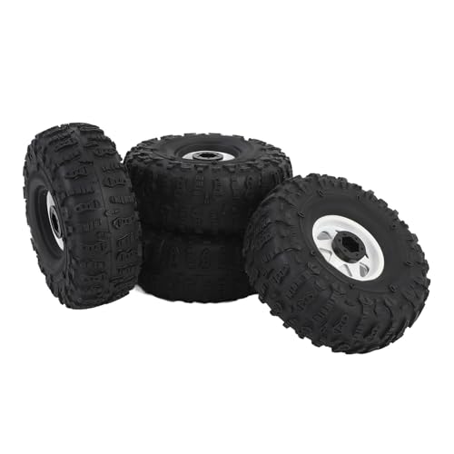 4-teiliges RC-Rad-Crawler-Reifenset, Robuste Gummireifen und Metallnaben, Hervorragender Grip, Stoßdämpfung, Kompatibel mit Redcat, Axial SCX10, D90, Hpi von Dilwe