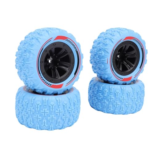 4pcs 12mm Hex RC Rad Reifen Extra Große Schlammgelände Reifen mit Anti -Schlefferoberfläche Aluminiumlegierung Badlock -Rädern für 1/14 1/16 RC Car Crawler Truck (Blue) von Dilwe