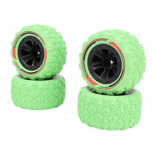 4pcs 12mm Hex RC Rad Reifen Extra Große Schlammgelände Reifen mit Anti -Schlefferoberfläche Aluminiumlegierung Badlock -Rädern für 1/14 1/16 RC Car Crawler Truck (Green) von Dilwe