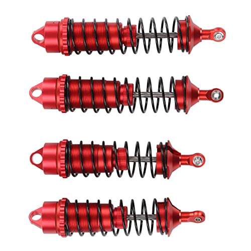 4pcs RC Stoßdämpfer Vorne Hinten, 3 Farben, 130 Mm / 117 Mm, für ARRMA 1/8 für Typhon für Outcast Aluminiumlegierung RC Car Spring Damper (Rot) von Dilwe