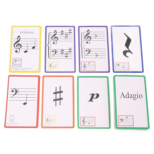 50 PCs Music Flash -Karten, 54 Klaviernoten -Theorie -Blitzkarten mit Personalnotation, Pitch -Silbe -Namen, Tastaturposition, Flaches Scharfes Lernwerkzeug für Anfänger von Dilwe