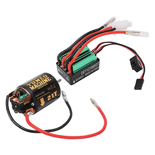 Brushed Motor ESC Combo, Brushed Motor ESC Combo mit 540 21T Brushed Motor 65A Wasserdicht Green Brushed ESC Car Model Parts f¨¹r Traxxas f¨¹r Model Toy von Dilwe