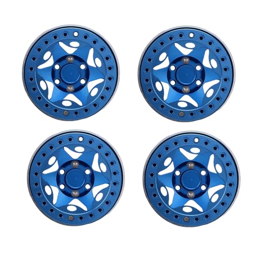 Dilwe 1,9 Zoll RC Rad Hub, Aluminiumlegierung Beadlock Wheel Rim Hub für 1/10 RC Crawler (Blue) von Dilwe