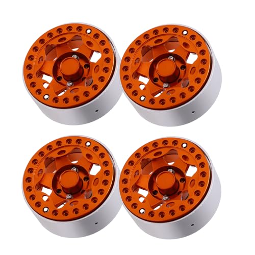 Dilwe 1,9 Zoll RC Rad Hub, Aluminiumlegierung Beadlock Wheel Rim Hub für 1/10 RC Crawler (ORANGE) von Dilwe