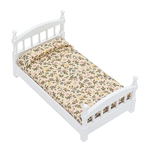 Dilwe 1:12 Puppenhaus Bett, Holz Miniatur Puppenhaus Bett Puppenhaus Spielhaus Spielzeug für Schlafzimmer Möbel Spielzeug Kinderspielzeug Dilwe 1:12 Puppenhaus Bett, Holz Miniatur Puppenhaus Bett Puppenhaus Spielhaus Spielzeug für Schlafzimmer Möbel Spielzeug Kinderspielzeug von Dilwe