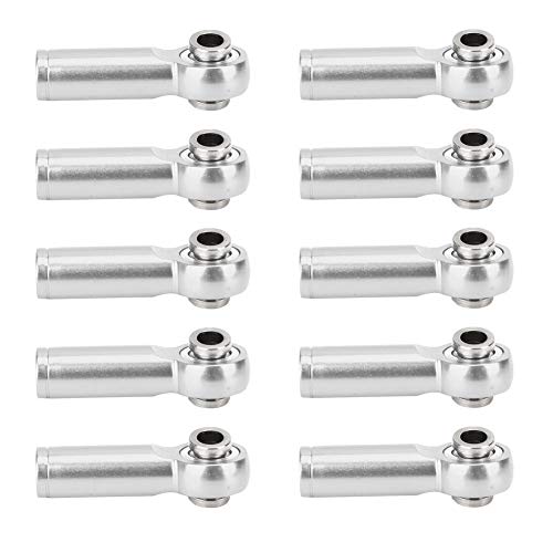 Dilwe 10PCS Kugelkopfhalter aus Aluminiumlegierung Kugelgelenk Endgelenk für 1/10 RC Auto, LKW, Wagenmodell(Silber) von Dilwe