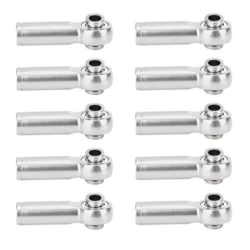 Dilwe 10PCS Kugelkopfhalter aus Aluminiumlegierung Kugelgelenk Endgelenk für 1/10 RC Auto, LKW, Wagenmodell(Silber) von Dilwe