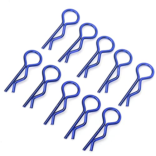 10Pcs RC body clips, 8.3 mm R Clips RC Auto Shell Clip R-förmige Metallkarosserieclips Stifte für 1/5 1/6 1/8 1/10 RC Car(Blau) von Dilwe