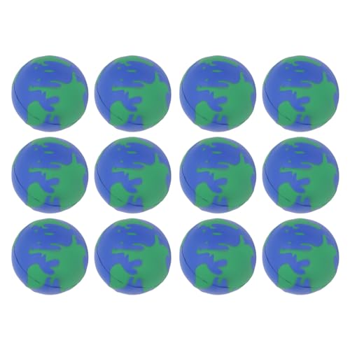 Dilwe 12 Stück Globus-Kugel, Weiche PU-Kugelkugeln, Erde, Stressabbau-Bälle, Zusammendrückbare Kugelkugeln fürund Erwachsene von Dilwe