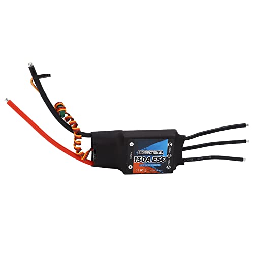 Dilwe 130A Brushless ESC, elektrischer Geschwindigkeitsregler, bidirektional, 2‑6S Lipo, bürstenlos, für RC-Autoboot von Dilwe