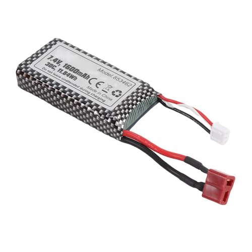Dilwe 1600 MAH RC 2S -Batterie, RC Lipo -Batterie mit T -Stecker -USB -LadegeräT für HBX 3101A 3100A 2996A 2997A von Dilwe