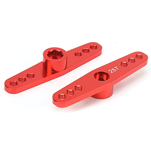 2 Stück 25T RC Servoarm Aluminiumlegierung CNC RC Lenk Servoarm Universal Fit für 1/10 RC Car(rot) von Dilwe