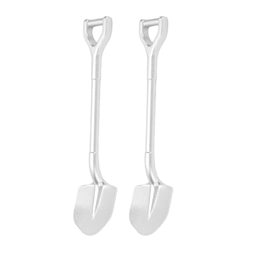 Dilwe 2pcs RC -Schaufel, Simulation Metallschaufeldekor für 1/10 RC Crawler Decoration Accessoires (Silver) von Dilwe