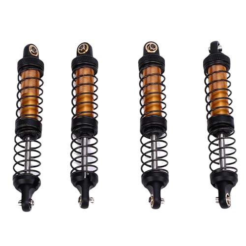 Dilwe 4 Packung 90 Mm RC -Auto -Stoßdämpfer, RC -Dämpfer -Federung mit 8 Ersatzfedern für Crawler -Off -Straßenfahrzeuge (Gold) von Dilwe