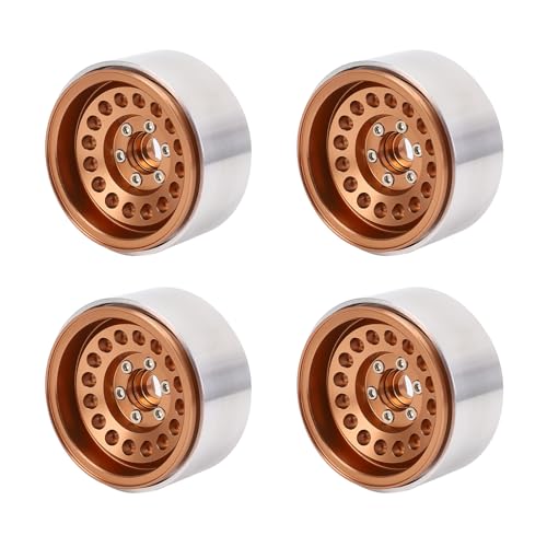 Dilwe 4PCS Aluminiumlegierung RC 1,9 Zoll Radnabe Simulierte Ersatzteile für 1/10 RC Crawler Axial SCX10 90046 SCX10 III AXI03007 MST (Brown) von Dilwe
