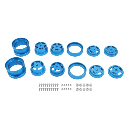 Dilwe 4PCS Starke Legierungsklemme RC Rad Hub Set, Einfache Installation für RC -Teilefahrzeuge (Blue) von Dilwe