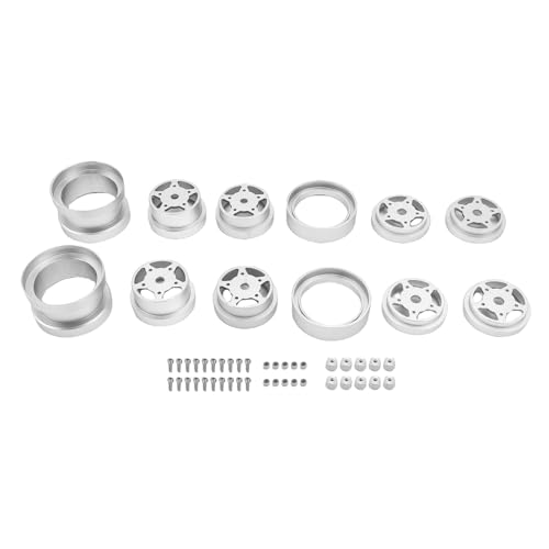 Dilwe 4PCS Starke Legierungsklemme RC Rad Hub Set, Einfache Installation für RC -Teilefahrzeuge (Silver) von Dilwe