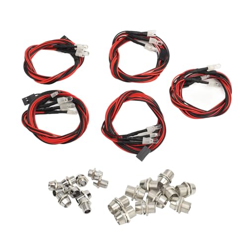 5-teiliges RC-Auto-LED-Licht, RC-Licht-Set, Helligkeit, RC-Auto-LED-Licht, 2 Weißes Licht, 5 Mm Lampenperlen, 2 Rotes Licht, 3 Mm Lampenperlen, Licht-Set von Dilwe