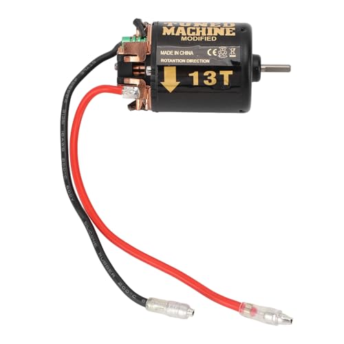 Dilwe 540 RC Gebürstetem Motor, Hoher Torsion RC Gebürstetem Motor mit Blauem Kühlkörper Edelstahlschale -Motor Geeignet für 1/10 Crawler Car Geeignet (13T von Dilwe