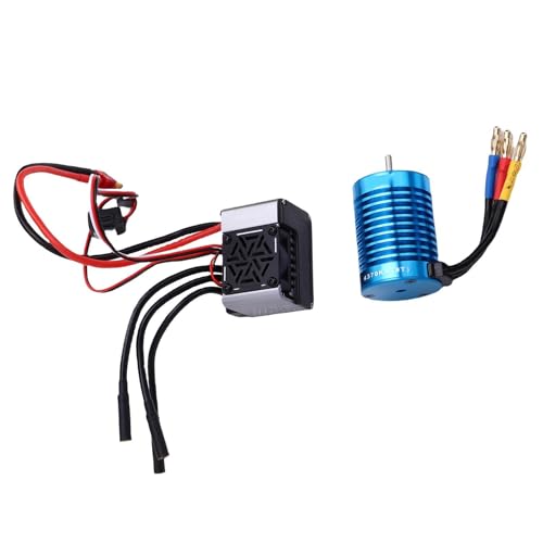 Dilwe 60A Bürstenlose ESC und 4370kV Motor Combo, Ti Color Metal Electric Speed Controller für 1/10 RC -Auto Dilwe 60A Bürstenlose ESC und 4370kV Motor Combo, Ti Color Metal Electric Speed Controller für 1/10 RC -Auto von Dilwe