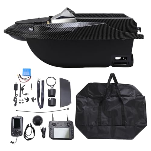 Dilwe 800 M Dual Drive RC Fishing -Köderboot, Fernbedienung mit Nachtleuchten für Pools und Seen, Kurskorrektur, Sonar Pole, Tempomatkontrolle von Dilwe