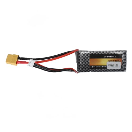 Dilwe 850 MAh 11,1 V 3S Drohnen-Lithium-Akku, Leichter Drohnen-Lithium-Akku, Wiederaufladbarer Akku mit XT60-Stecker für Quadrocopter von Dilwe