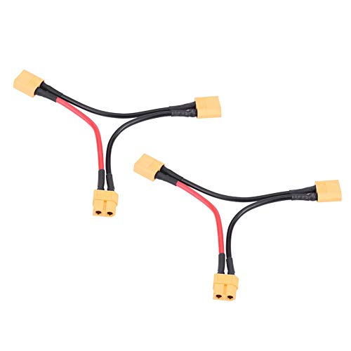 Dilwe 2 Stück XT60 Serie Kabel, Akku Pack Anschluss Adapterkabel für RC Lipo(1 weiblich zu 2 männlich) von Dilwe