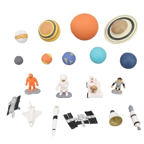 Dilwe Astronauten-Weltraumfiguren-Set, Realistische Astronauten-Weltraumfigur, Planeten-Modell, Miniatur-Spielzeugfiguren für die Sammlung von Dilwe