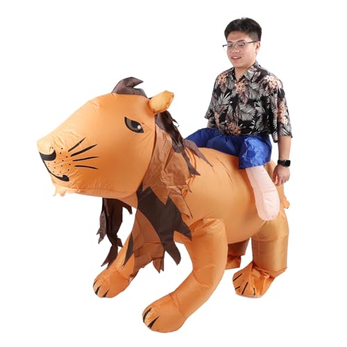 Dilwe Aufblasbares Löwenkostüm, 59.06-74,8in Lustiges Blow-Up-Kostüm für Halloween Party Cosplay Dress Up Dilwe Aufblasbares Löwenkostüm, 59.06-74,8in Lustiges Blow-Up-Kostüm für Halloween Party Cosplay Dress Up von Dilwe