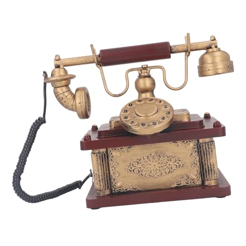 Dilwe Dekoratives Vintage-Telefon, Vintage-Antik-Stil, Schnurgebundenes Schreibtischtelefon mit Wählscheibe und Klassischer Metallklingel für Heimbüro-Dekoration von Dilwe