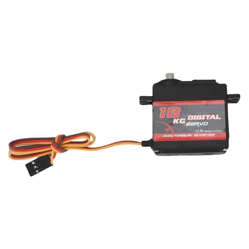 Dilwe Digitales Servo, 20 Kg, Wasserd Digitales Servo mit Hohem Drehmoment mit 180 ° Rotationswinkel für 1/8 1/10 1/12 RC -Auto, Boot, Roboter - (18 kg) von Dilwe