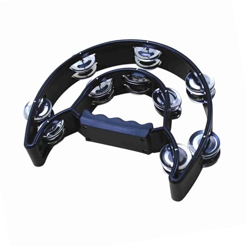Dilwe Doppelreihe Jingle Tambourin Leichtes Leichtes Handbell für KTV -Partybühne und Konzerte (Black) von Dilwe