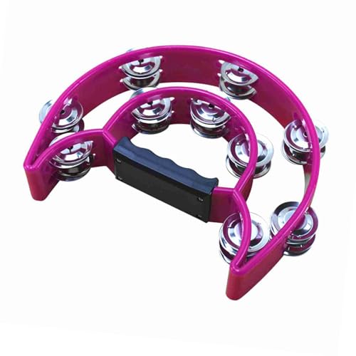 Dilwe Doppelreihe Jingle Tambourin Leichtes Leichtes Handbell für KTV -Partybühne und Konzerte (Purple) von Dilwe